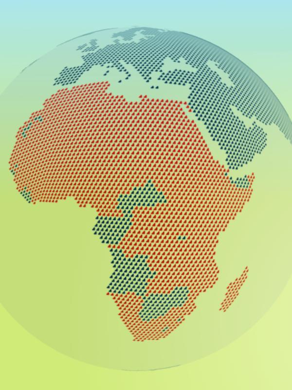 Globus mit Highlight auf Afrika