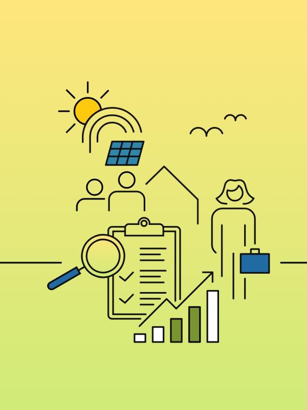 Grafische abstrakte Darstellung für Projektevaluierungen