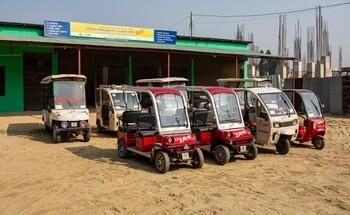 Eine Ansammlung von Elektroautos.