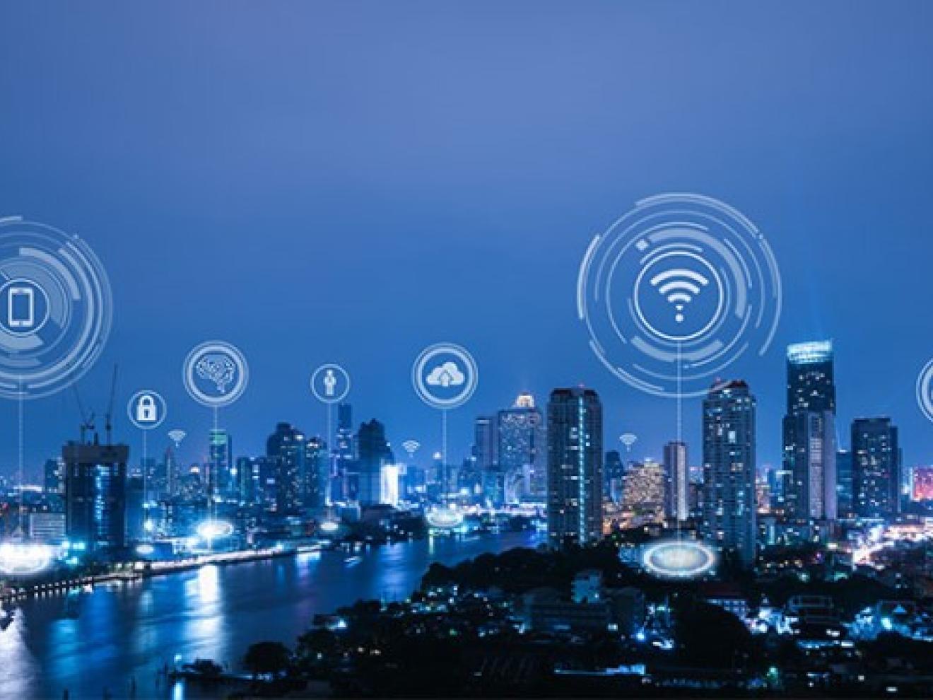 Eine Stadt, die digital vernetzt ist.