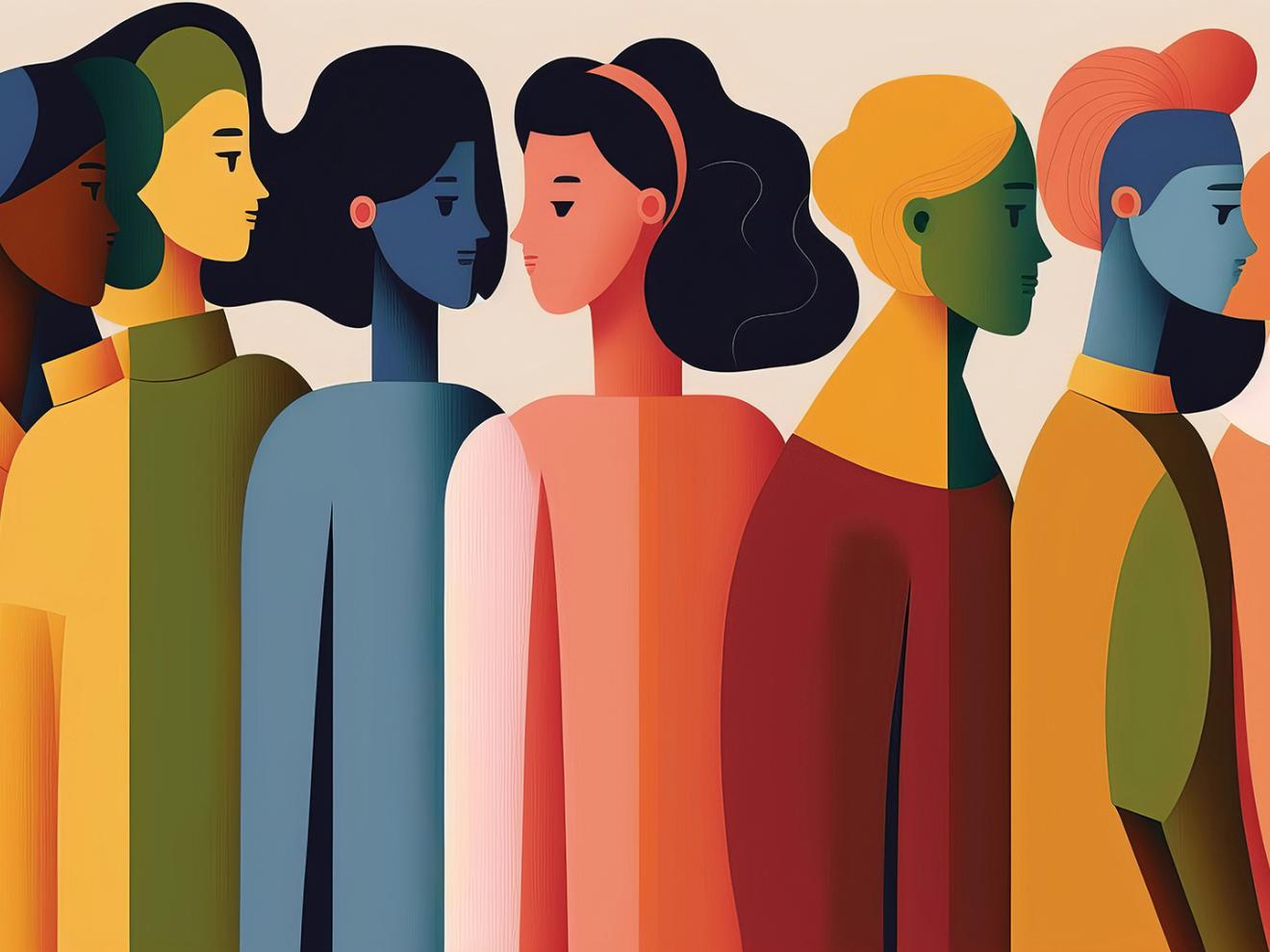 Illustration einer Menschengruppe